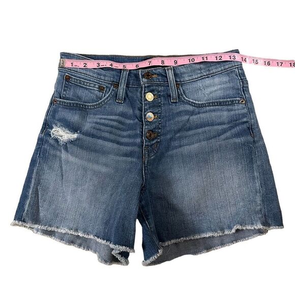 J. Crew ~ Womens High Rise Denim Shorts ~ Exposed Button Fly ~ size 25 - Picture 8 of 10